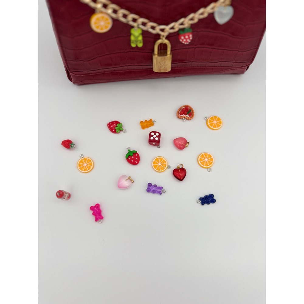 authentic Louis Vuitton padlock & no brand stainless chain repurposed bag charm - Picture 5 of 10